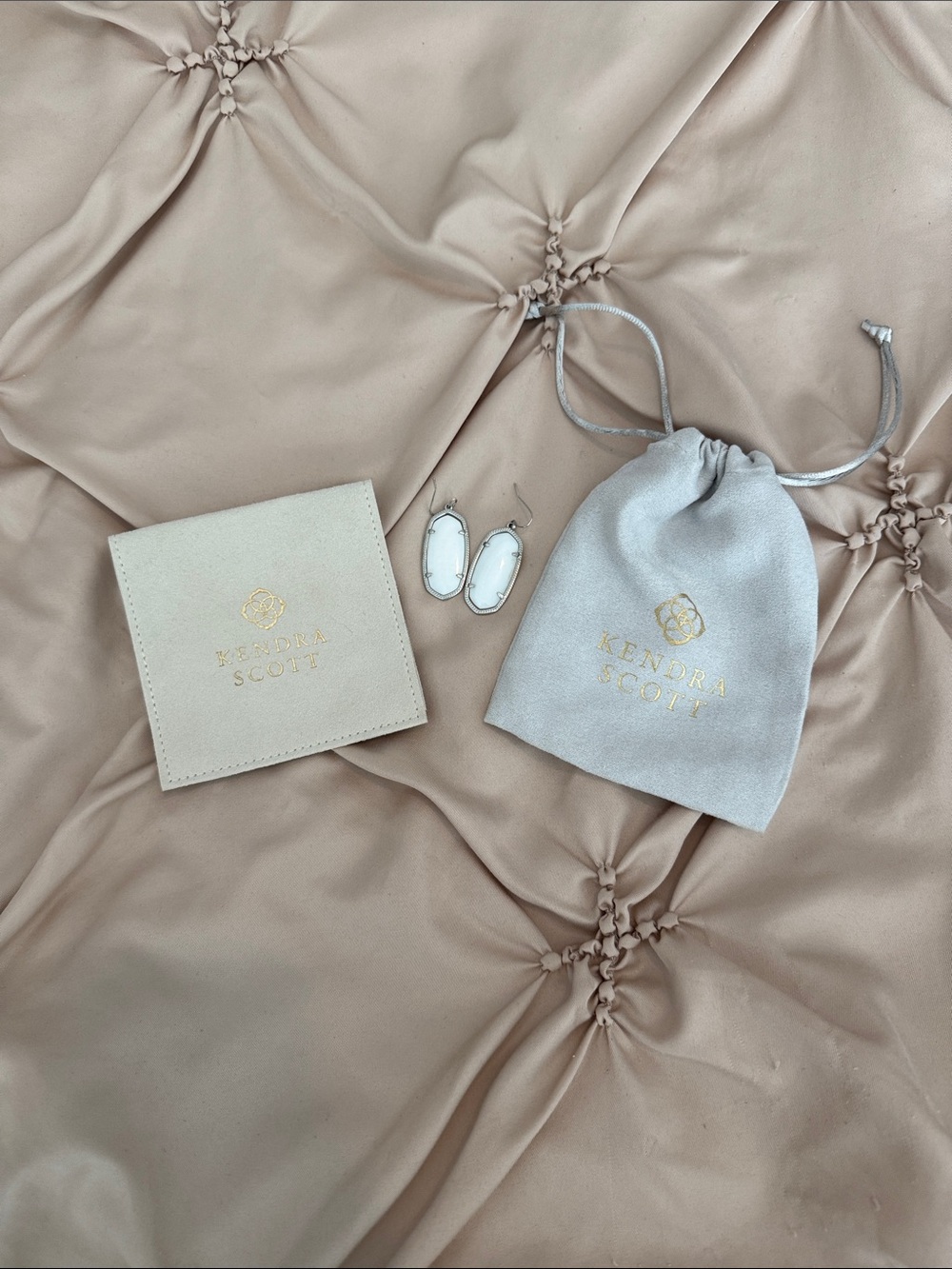 Kendra Scott White Marble Drop Earrings